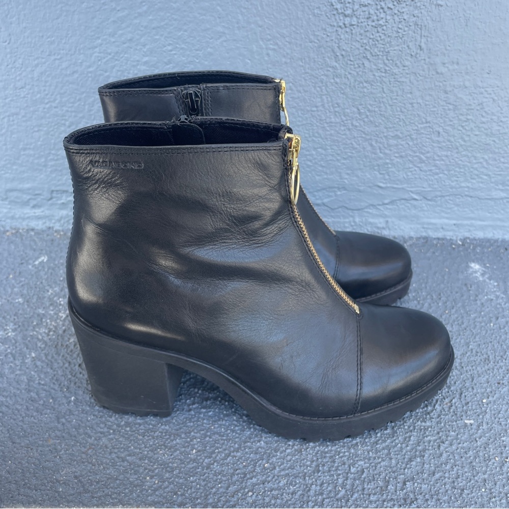 Vagabond black leather o-ring zipper booties 39 - Picture 3 of 7